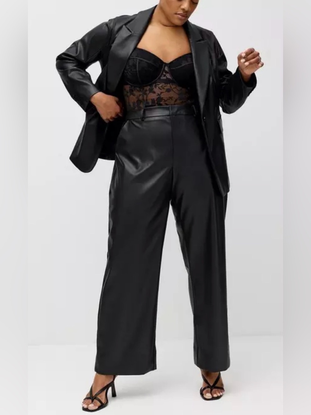 Studio by Torrid High-Rise Straight Faux Leather Pant Size 12 | Wide Leg